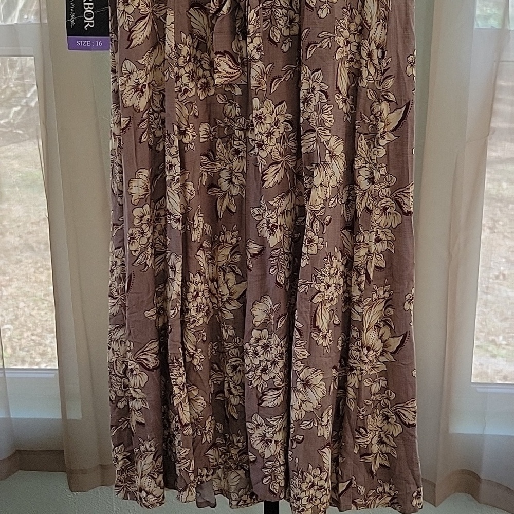Vintage Sag Harbor Floral Midi Dress Y2K Button Front Rayon Size 16 NWT - Picture 10 of 14